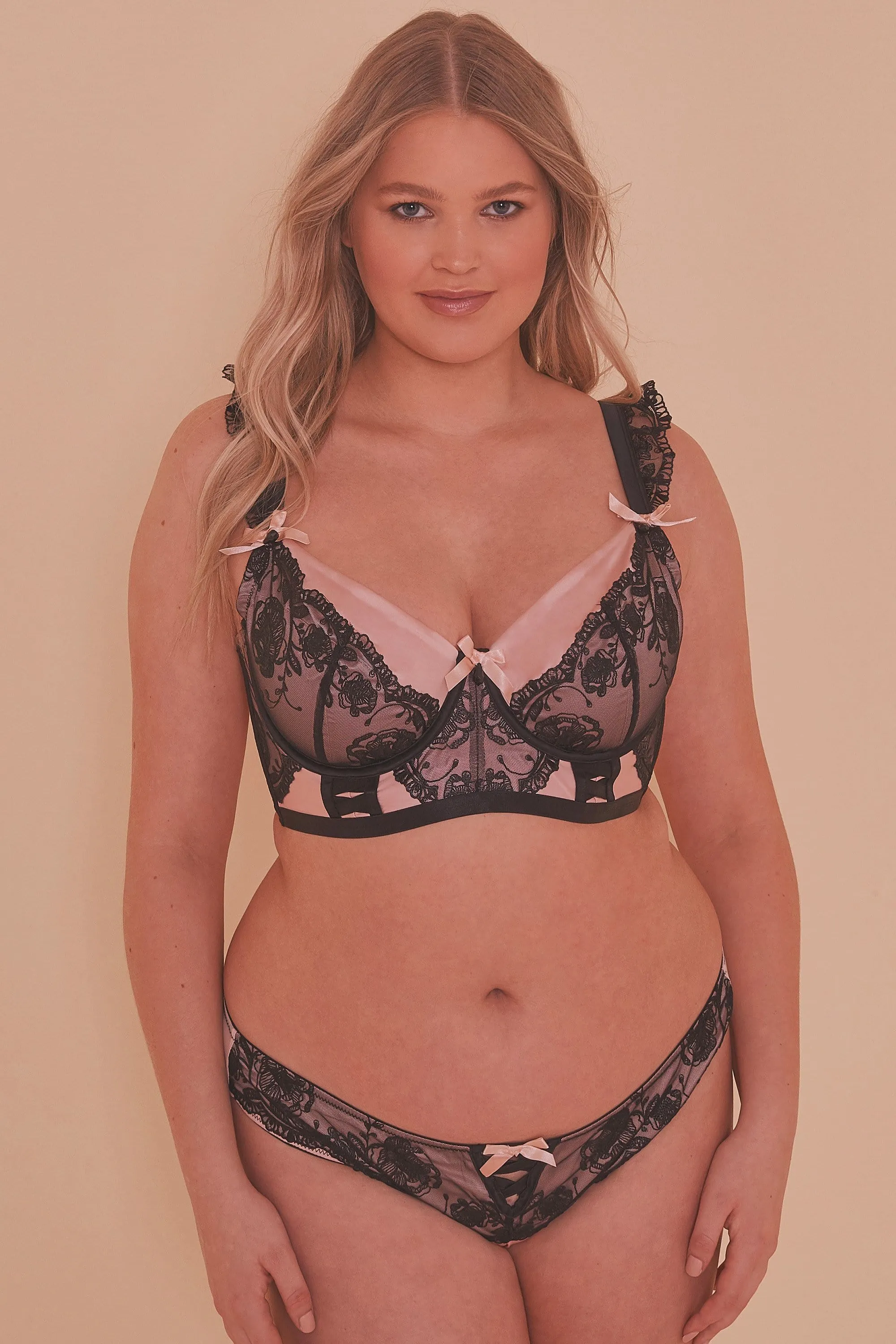 Sabine Lace Up Contrast Bra Fuller Bust
