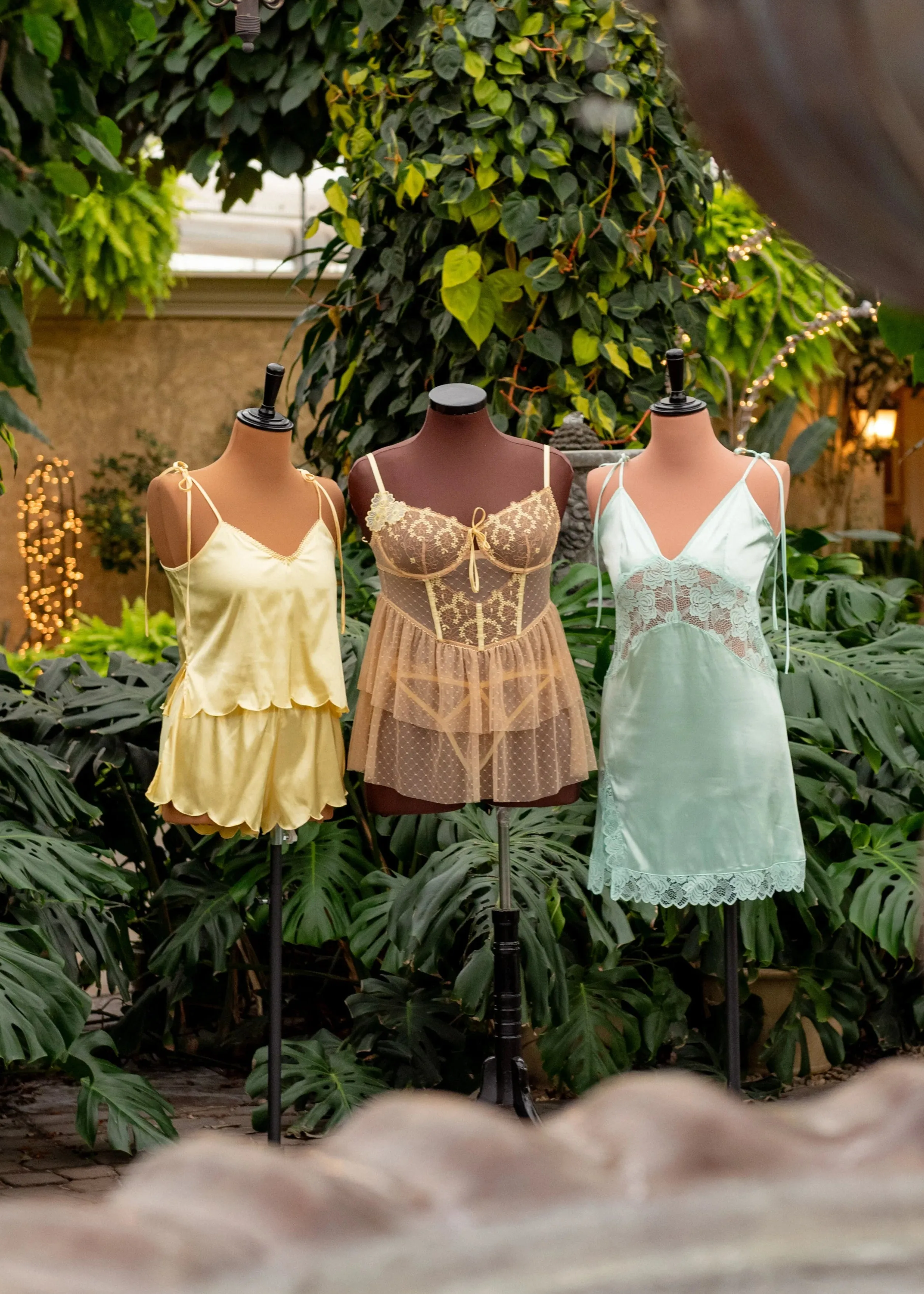 Scalloped Embroidered Satin Cami - Lemon Chiffon