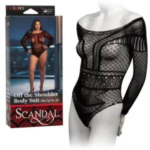 Scandal Plus Size Off the Shoulder Body Suit - Black