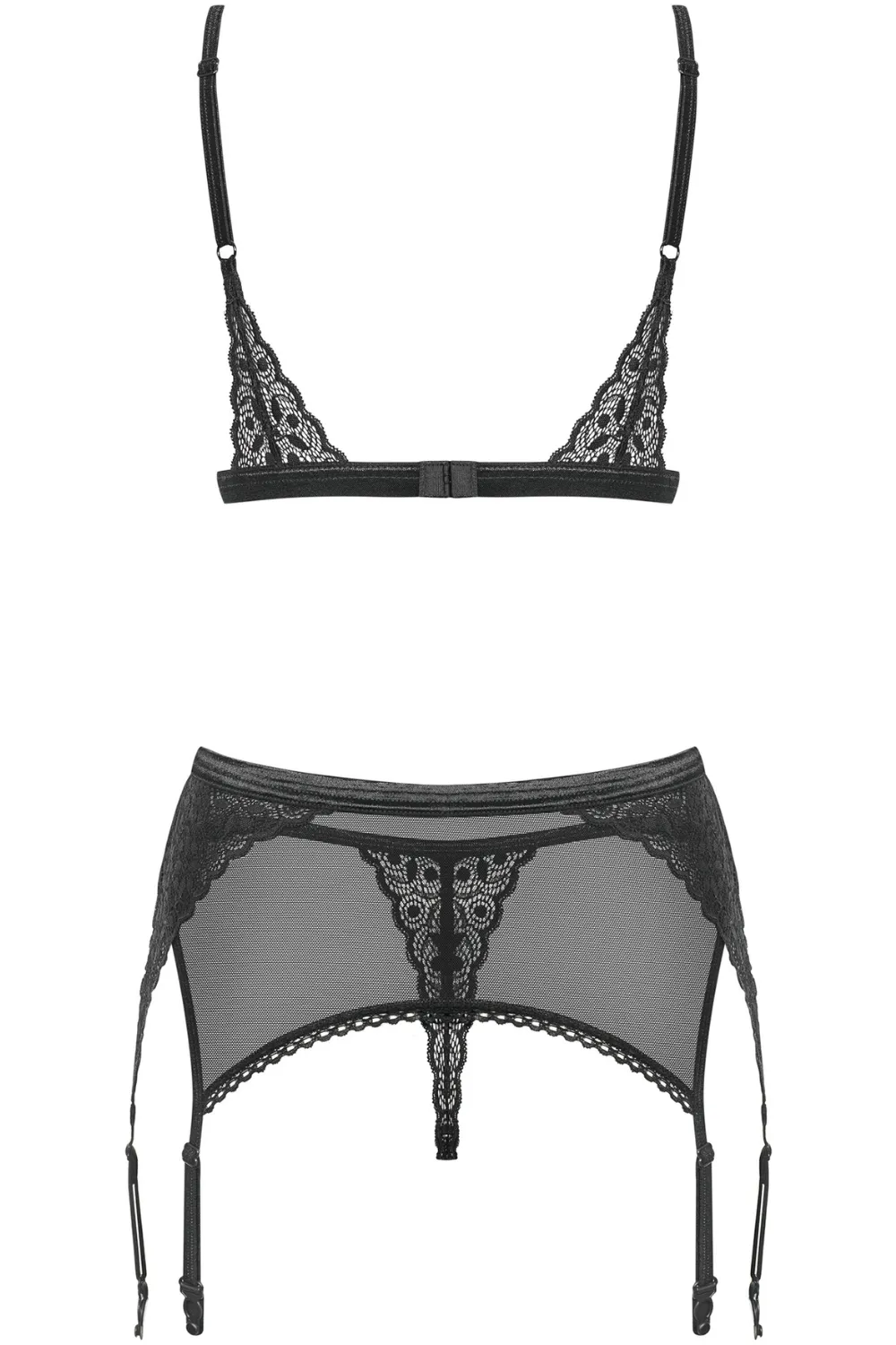Shibu Bra. Thong & Garter Belt
