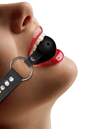 Shots Ouch Diamond Breathable Ball Gag - Black