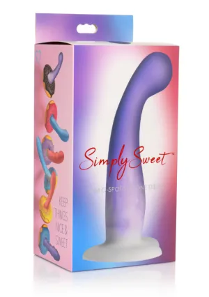 SIMPLY SWEET 7 SLIM G-SPOT SILICONE DILDO PURPLE/WHITE
