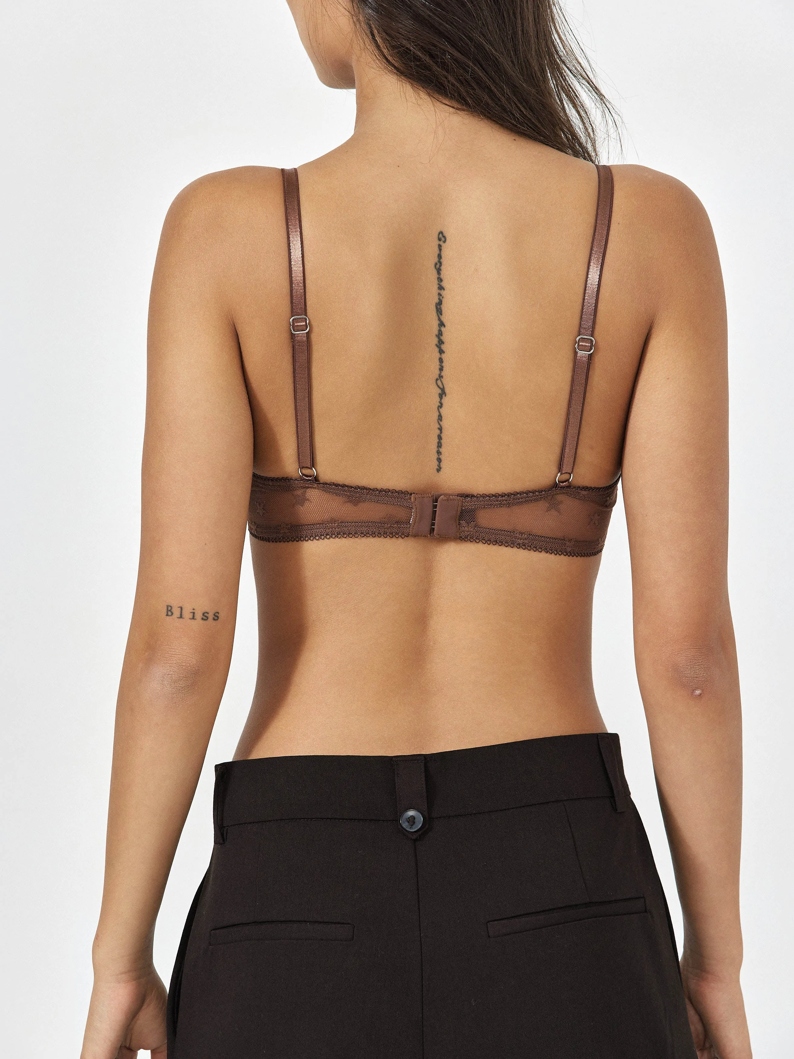 Star Lace Bralette - Mocha