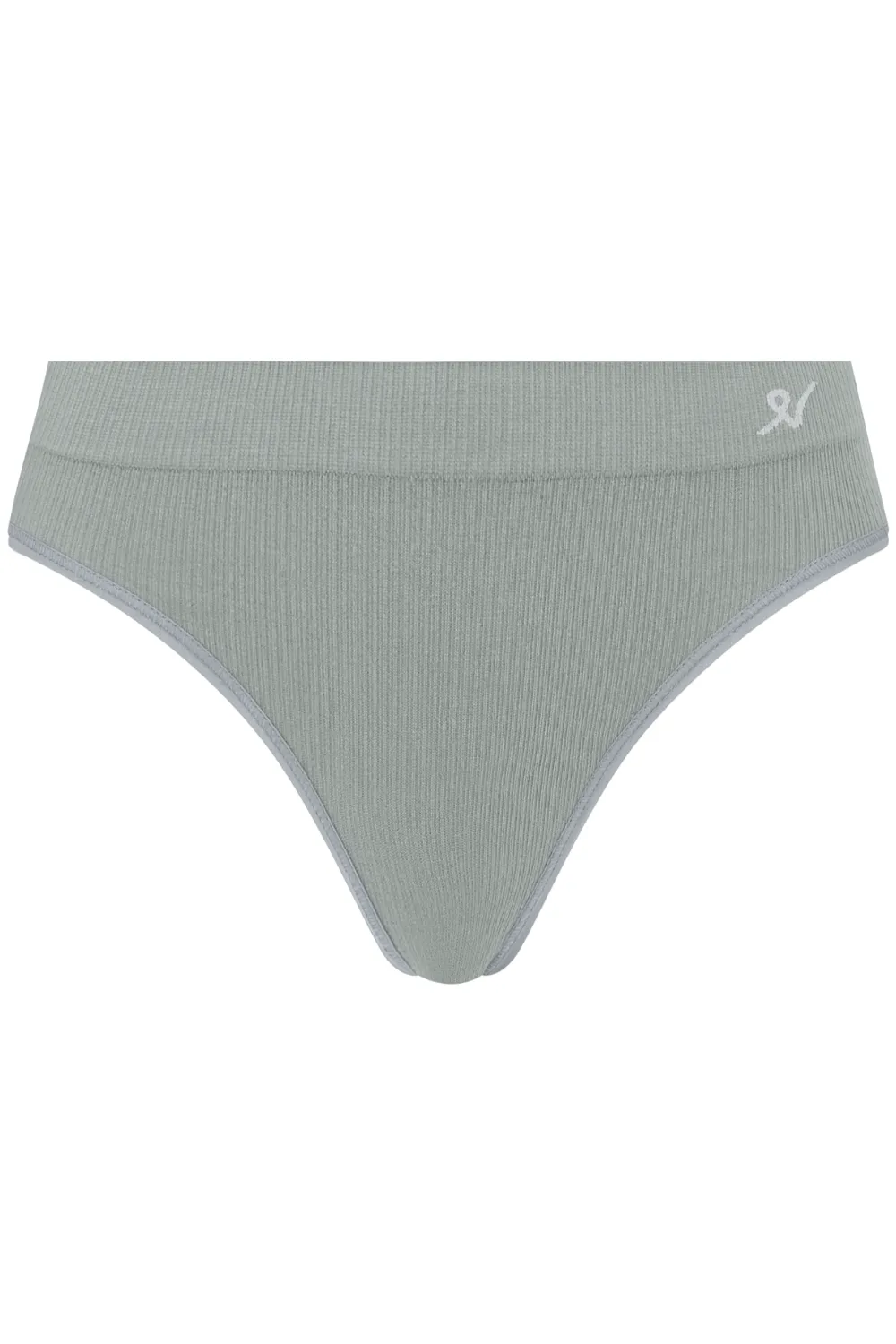Tencel™ Seamless High Leg Brief in Storm Grey. Size XS (UK 6-8)