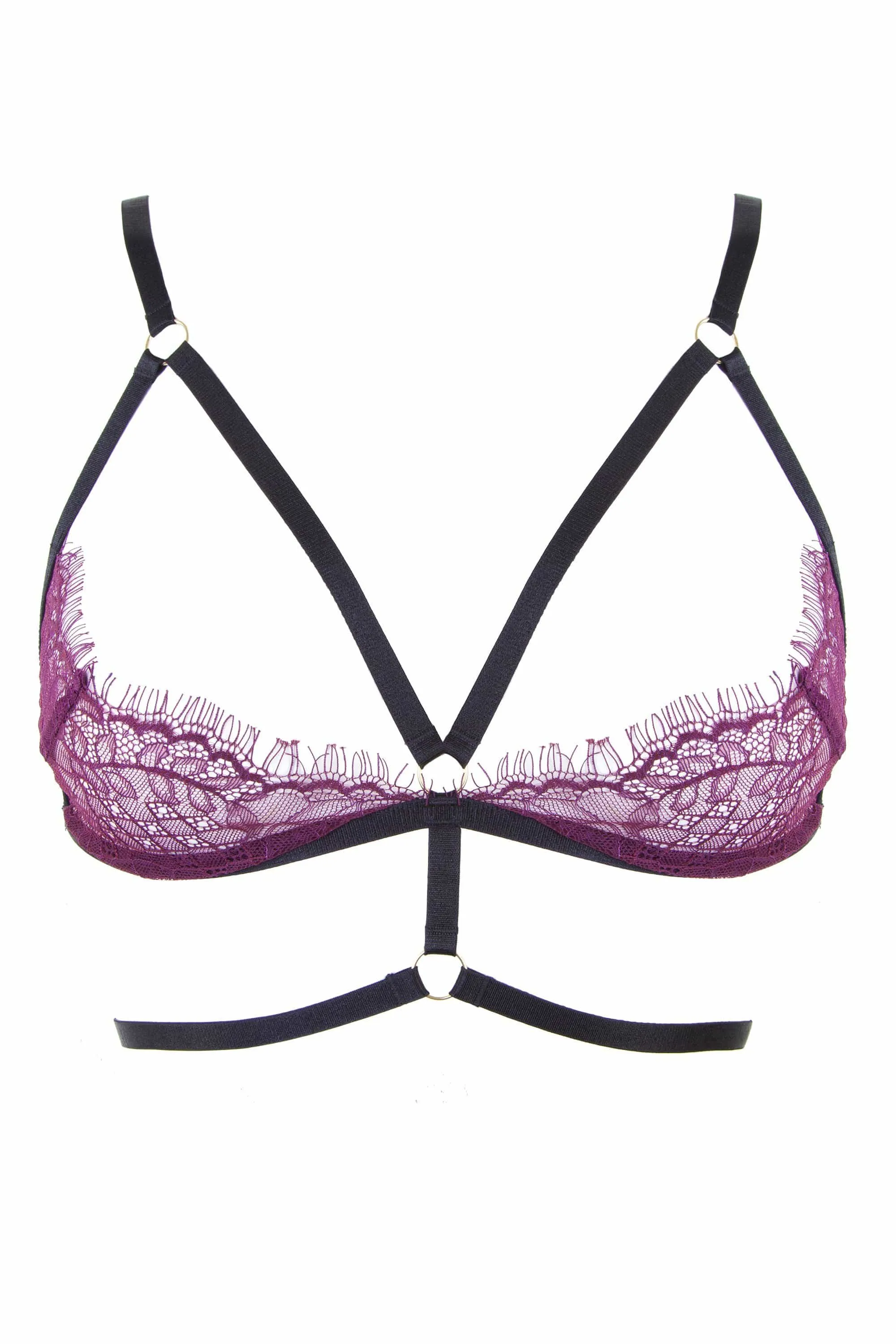 Venus Wine Lace Open Bra