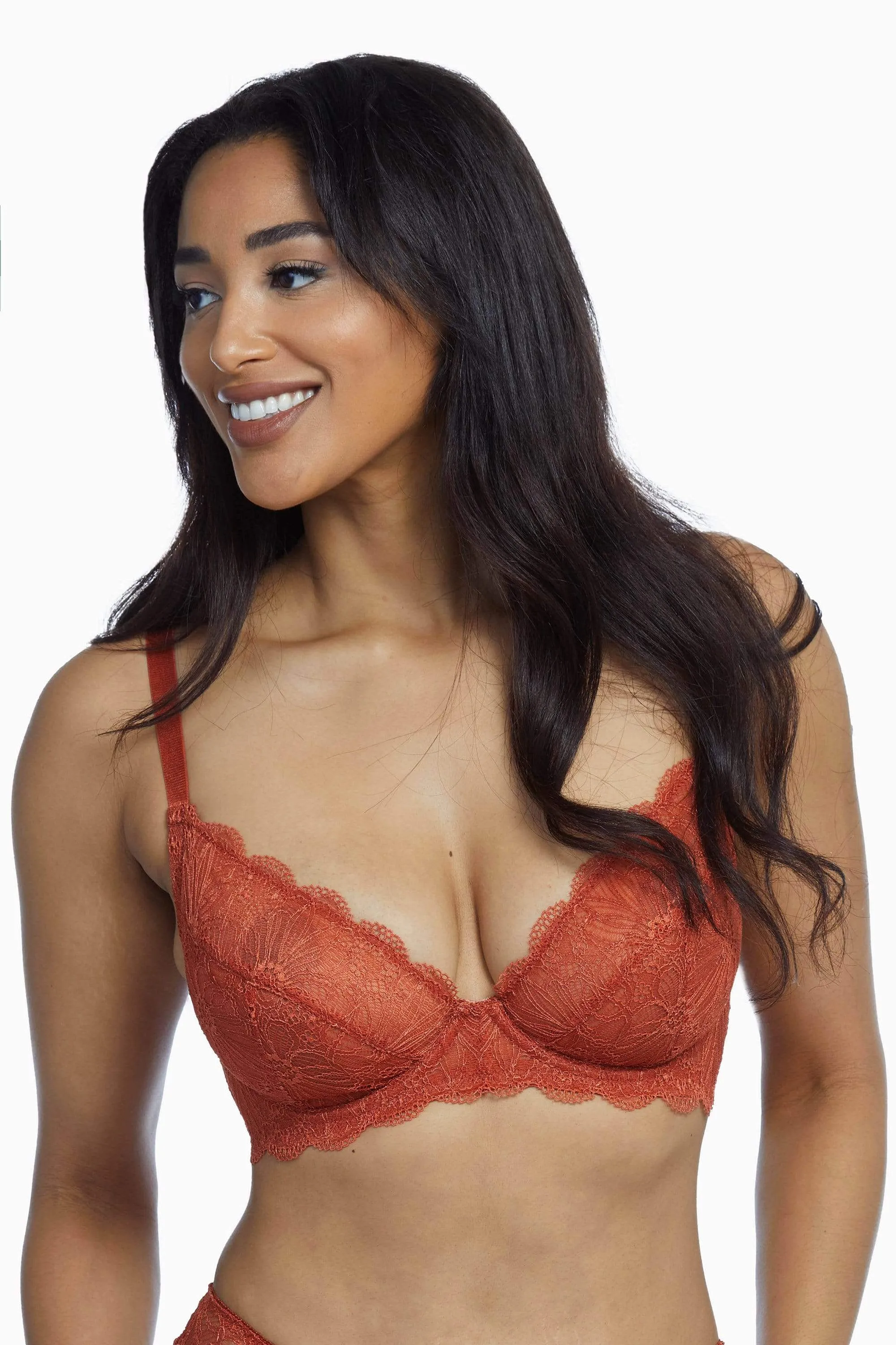 Wolf & Whistle Ariana Intense Rust Everyday Lace Bra