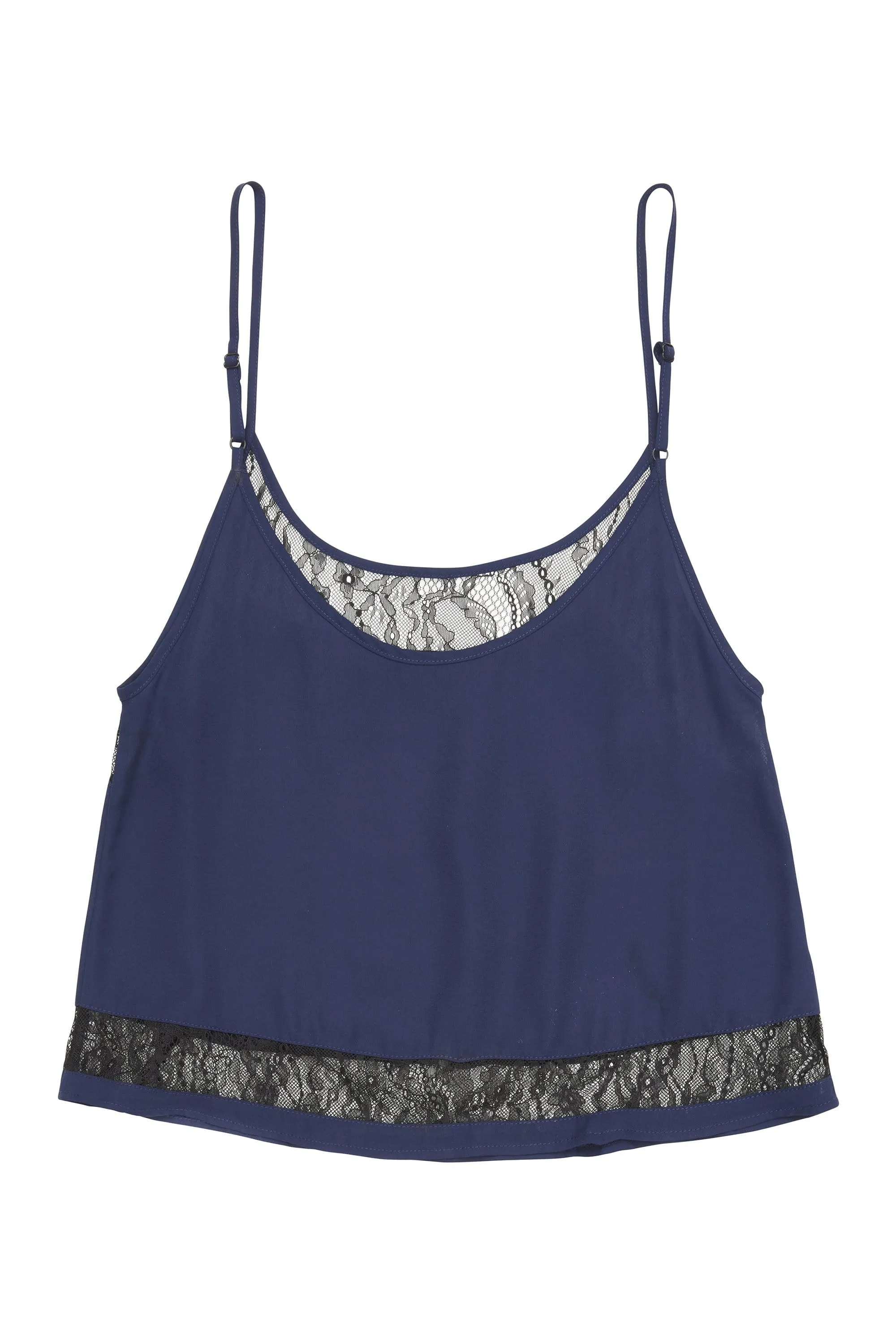 Wolf & Whistle Nicole Navy Lace Panel PJ Set