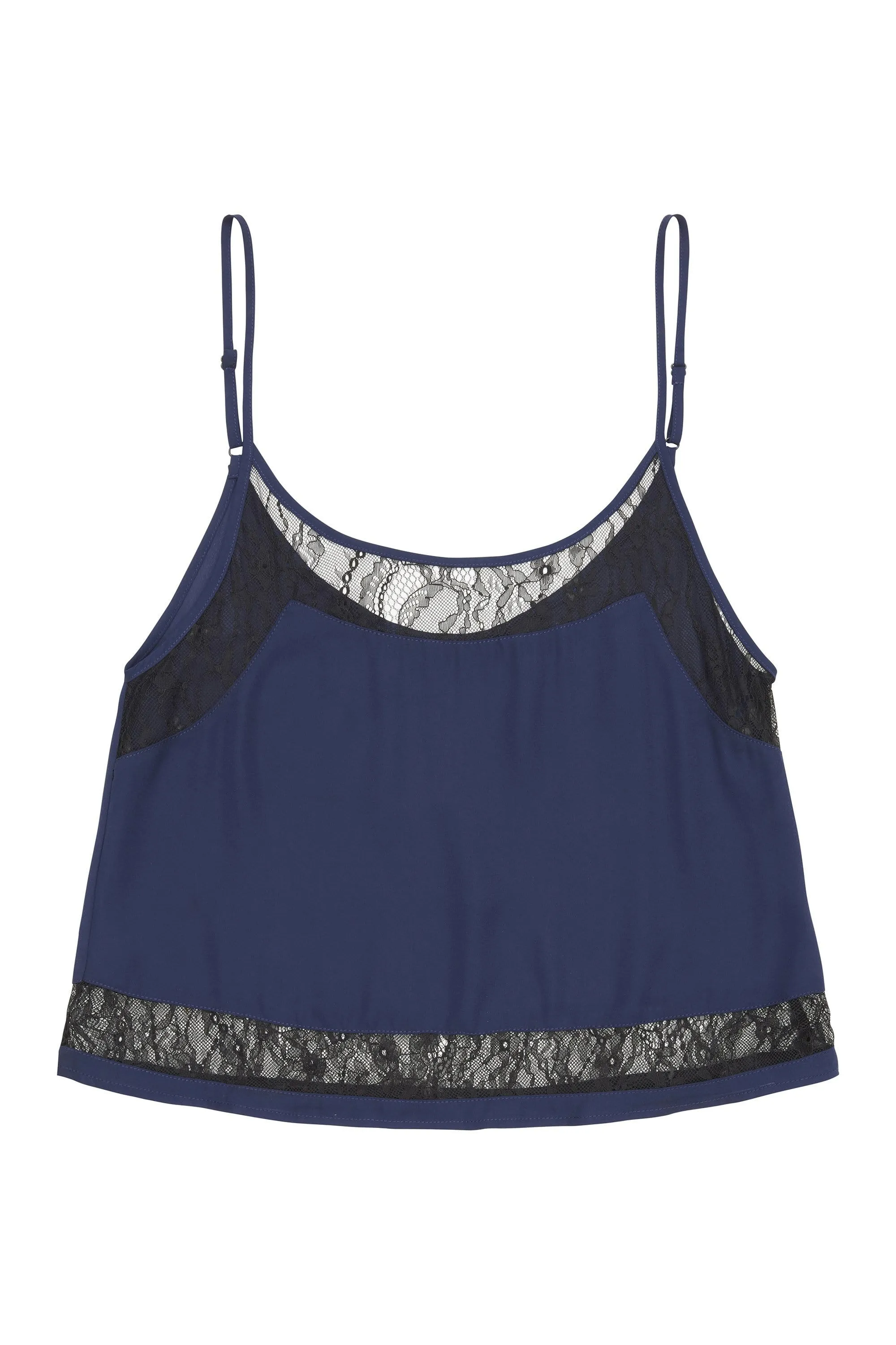 Wolf & Whistle Nicole Navy Lace Panel PJ Set