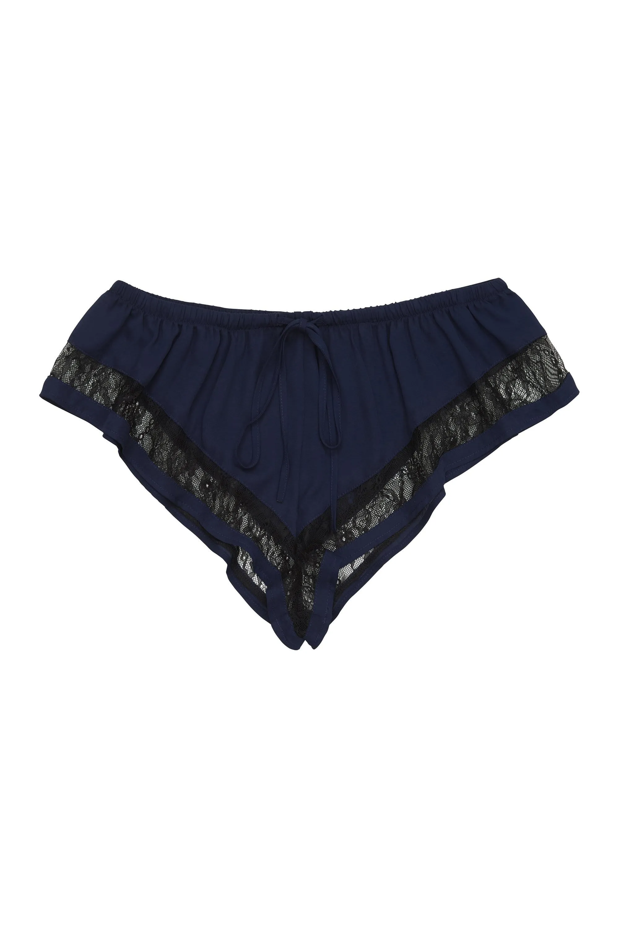 Wolf & Whistle Nicole Navy Lace Panel PJ Set