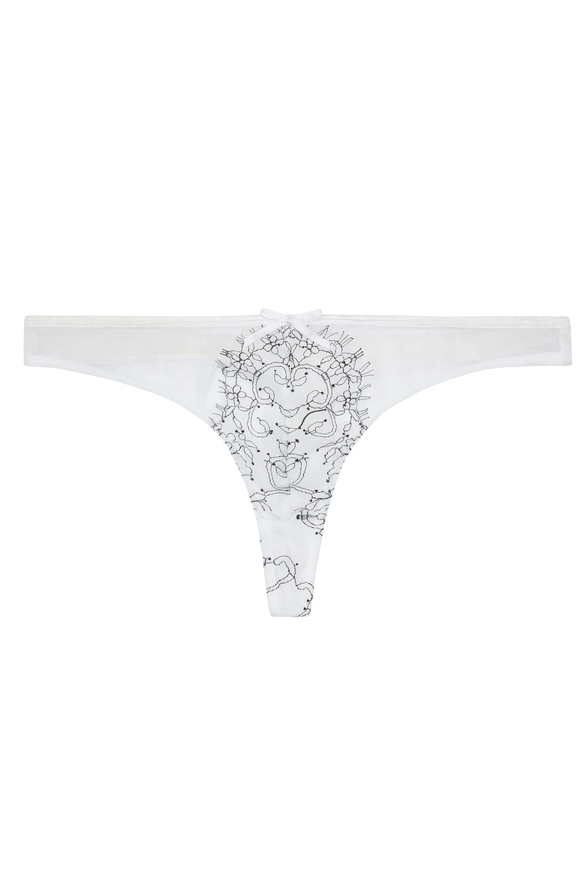 WW x Charlotte McKinney Brooke White Chord Detail Thong