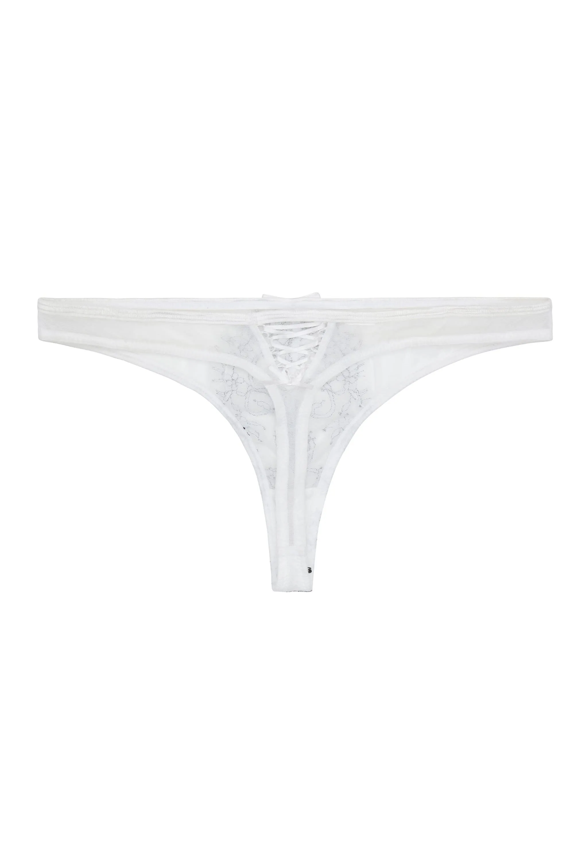 WW x Charlotte McKinney Brooke White Chord Detail Thong